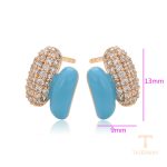 نمای نزدیک گوشواره ژوپینگ نگین‌دار کد X000985958