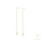 نمای نزدیک گوشواره ژوپینگ نگین‌دار کد X000988270