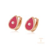 گوشواره ژوپینگ رنگ طلایی طرح طلا ۱۸ عیار بدون نگین کد X000997612