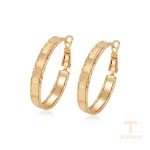 گوشواره ژوپینگ رنگ طلایی طرح طلا ۱۸ عیار بدون نگین کد X001003298