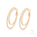 گوشواره ژوپینگ رنگ طلایی طرح طلا ۱۸ عیار بدون نگین کد X001003306