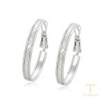 گوشواره ژوپینگ طلای سفید (رادیوم) بدون نگین کد X001005766