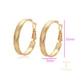 نمای نزدیک گوشواره ژوپینگ بدون نگین رنگ ثابت کد X001006749