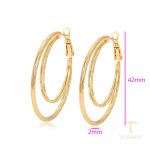 نمای نزدیک گوشواره ژوپینگ بدون نگین کد X001006750