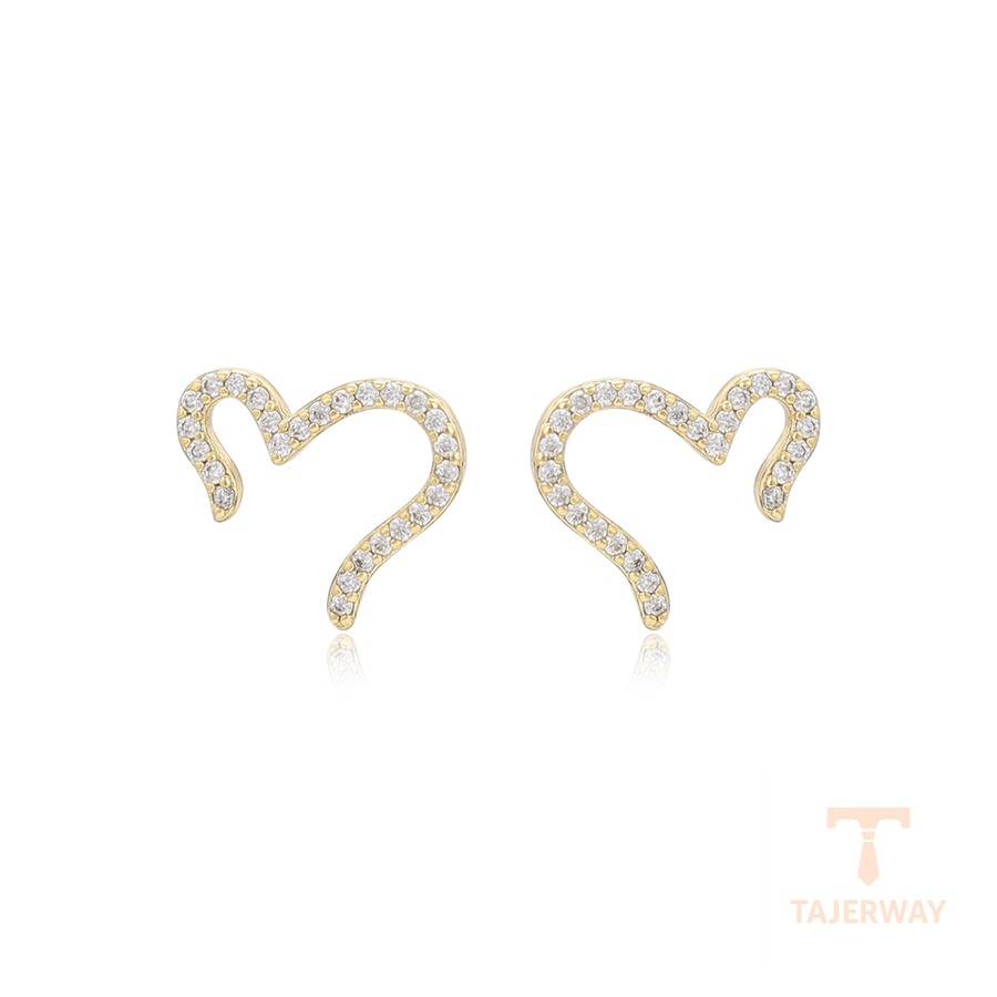 گوشواره ژوپینگ رنگ طلایی طرح طلا ۱۴ عیار نگین‌دار کد X001010935