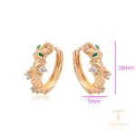 نمای نزدیک گوشواره ژوپینگ نگین‌دار رنگ ثابت کد X001013635