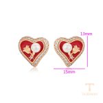نمای نزدیک گوشواره ژوپینگ نگین‌دار کد X001028781