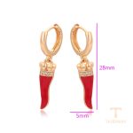 نمای نزدیک گوشواره ژوپینگ نگین‌دار رنگ ثابت کد X001055708