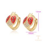 نمای نزدیک گوشواره ژوپینگ نگین‌دار کد X001072859