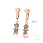 نمای نزدیک گوشواره ژوپینگ نگین‌دار رنگ ثابت کد X001097266
