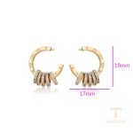 نمای نزدیک گوشواره ژوپینگ نگین‌دار کد X001110510