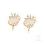 نمای نزدیک گوشواره ژوپینگ نگین‌دار کد X001134408