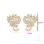 نمای نزدیک گوشواره ژوپینگ نگین‌دار رنگ ثابت کد X001138049
