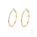 نمای نزدیک گوشواره ژوپینگ نگین‌دار کد X001155268