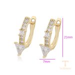 نمای نزدیک گوشواره ژوپینگ نگین‌دار کد X001158753