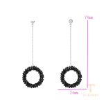 گوشواره ژوپینگ طلای سفید (رادیوم) نگین‌دار کد YMearring-343-A12