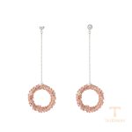 گوشواره ژوپینگ طلای سفید (رادیوم) نگین‌دار کد YMearring-343-A4