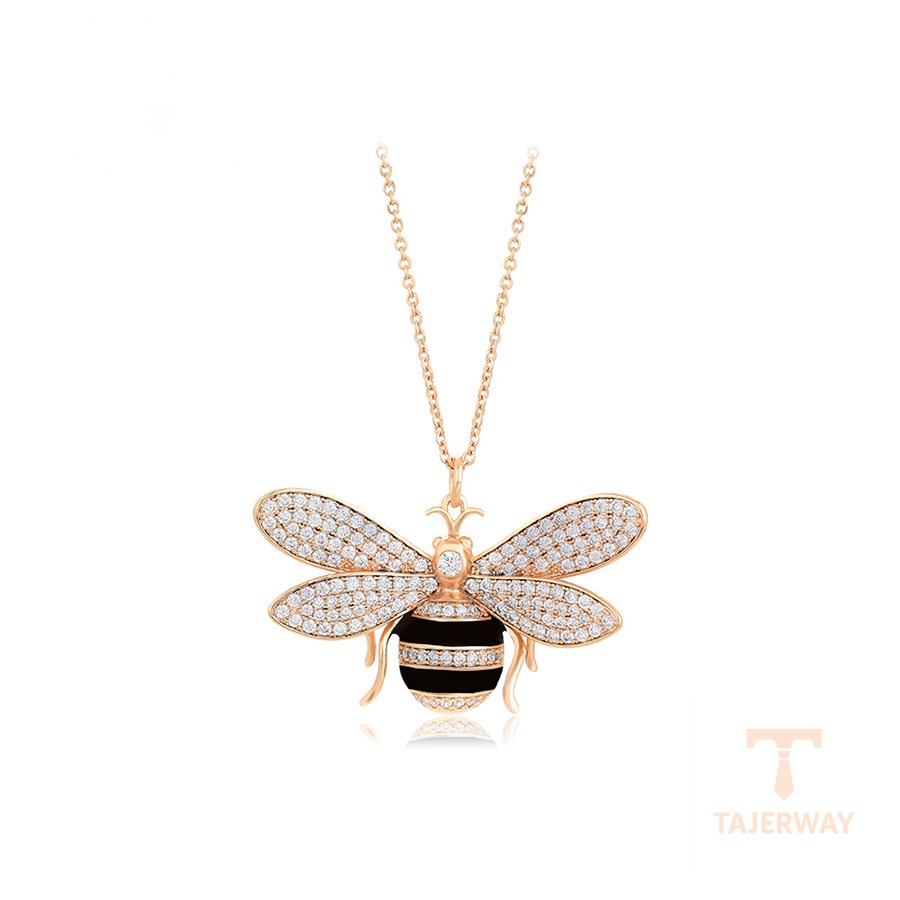 گردنبند ژوپینگ رنگ طلایی طرح طلا ۱۸ عیار نگین‌دار کد A00916556