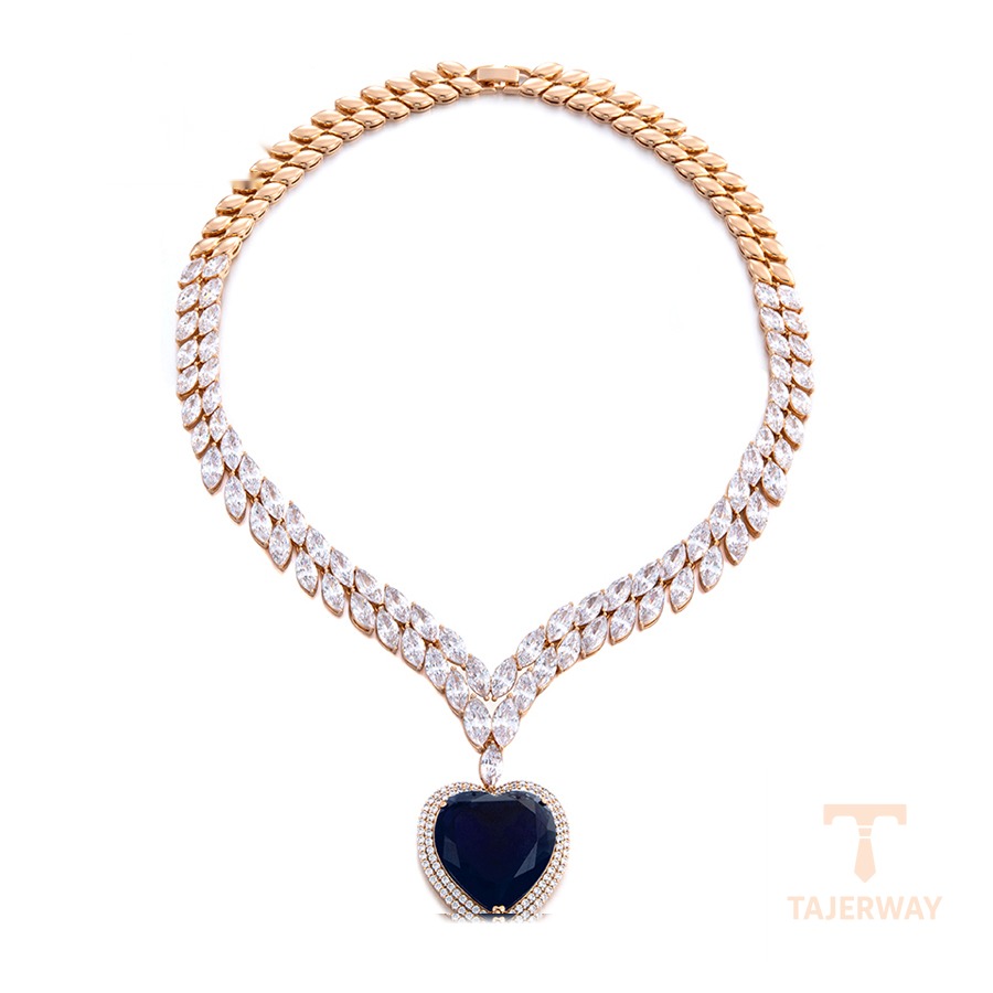 گردنبند ژوپینگ رنگ طلایی طرح طلا ۱۸ عیار نگین‌دار کد X000440676