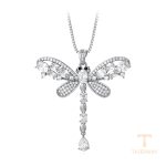 گردنبند ژوپینگ طلای سفید (رادیوم) نگین‌دار کد X000769578