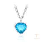 گردنبند ژوپینگ طلای سفید (رادیوم) نگین‌دار کد X000814567