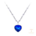 گردنبند ژوپینگ طلای سفید (رادیوم) نگین‌دار کد X000814567-A13