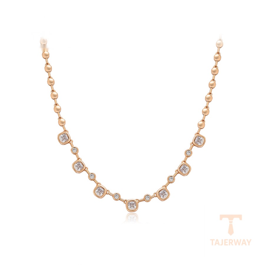 گردنبند ژوپینگ رنگ طلایی طرح طلا ۱۸ عیار نگین‌دار کد X000849111