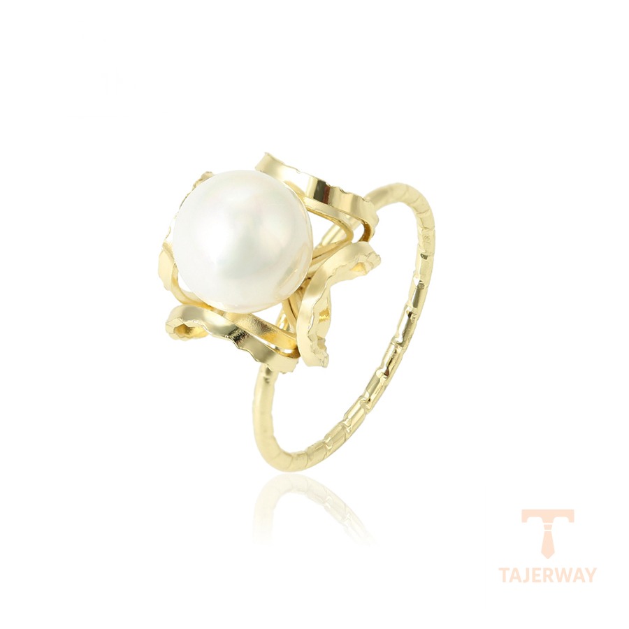 انگشتر ژوپینگ رنگ طلایی طرح طلا ۱۴ عیار نگین‌دار کد 15426