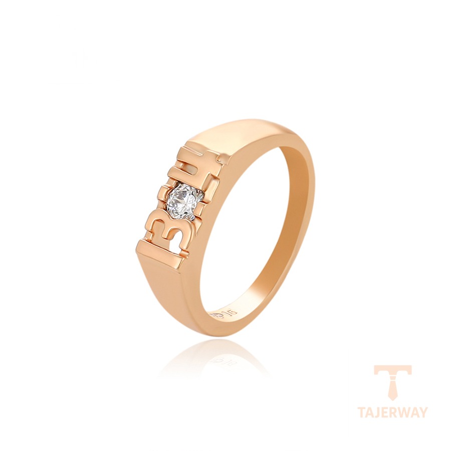 انگشتر ژوپینگ رنگ طلایی طرح طلا ۱۸ عیار نگین‌دار کد X000800246