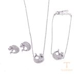 ست ژوپینگ طلای سفید (رادیوم) نگین‌دار کد 62053