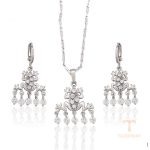 ست ژوپینگ طلای سفید (رادیوم) نگین‌دار کد 62748