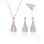 ست ژوپینگ طلای سفید (رادیوم) نگین‌دار کد 63506