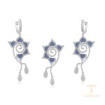ست ژوپینگ طلای سفید (رادیوم) نگین‌دار کد 64435