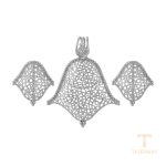 ست ژوپینگ طلای سفید (رادیوم) نگین‌دار کد 64900