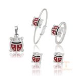 ست ژوپینگ طلای سفید (رادیوم) نگین‌دار کد A00326576