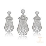 ست ژوپینگ طلای سفید (رادیوم) نگین‌دار کد A00633467