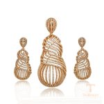 ست ژوپینگ رنگ طلایی طرح طلا ۱۸ عیار نگین‌دار کد A00659160