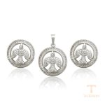 ست ژوپینگ طلای سفید (رادیوم) نگین‌دار کد A00667259