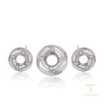 ست ژوپینگ طلای سفید (رادیوم) نگین‌دار کد A00689507