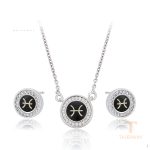 ست ژوپینگ طلای سفید (رادیوم) نگین‌دار کد A00689534