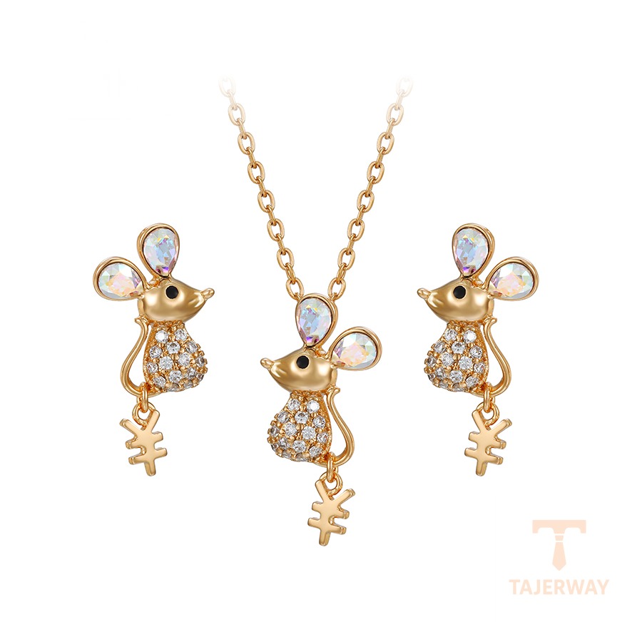 ست ژوپینگ رنگ طلایی طرح طلا ۱۸ عیار کد A00755825