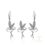 ست ژوپینگ طلای سفید (رادیوم) نگین‌دار کد A00770020