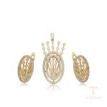 ست ژوپینگ رنگ طلایی طرح طلا ۱۴ عیار نگین‌دار کد X000773610