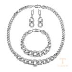 ست ژوپینگ طلای سفید (رادیوم) نگین‌دار کد X000786895