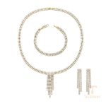 ست ژوپینگ رنگ طلایی طرح طلا ۱۴ عیار نگین‌دار کد X000872854