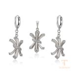 ست ژوپینگ طلای سفید (رادیوم) نگین‌دار کد X000957038