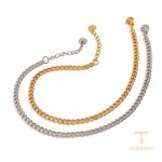 Chain & Link Bracelets برند J&D رنگ طلایی طرح طلا ۱۸ عیار بدون نگین