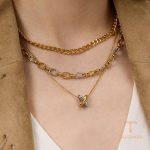 گردنبند استیل ضدزنگ ابکاری طلای ۱۸ عیار برند J&D