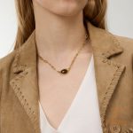 جزییات زنجیر و قفل گردنبند ابکاری طلای ۱۸ عیار