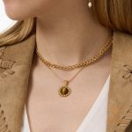گردنبند استیل ضدزنگ ابکاری طلای ۱۸ عیار برند J&D